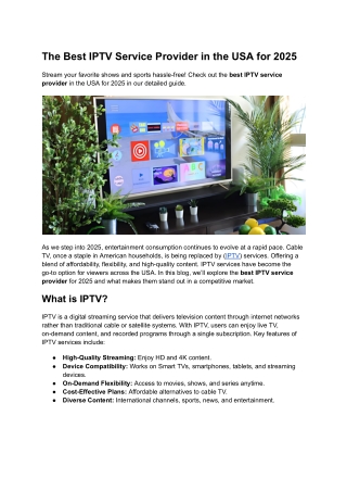 The Best IPTV Service Provider in the USA for 2025