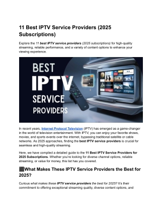11 Best IPTV Service Providers (2025 Subscriptions)
