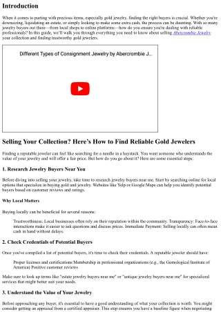 “Selling Your Collection? Here’s How to Find Reliable Gold Jewelers”