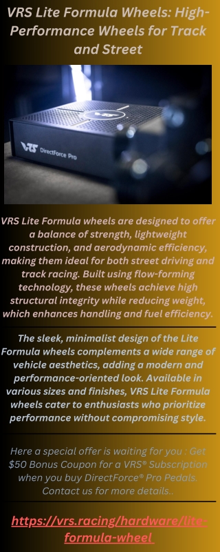 VRS Lite Formula Wheels High-Performance Wheels for Track and Street