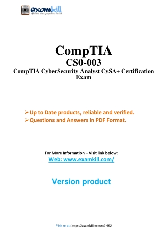 CS0-003 Certification Guide: Master CompTIA Cybersecurity Analyst