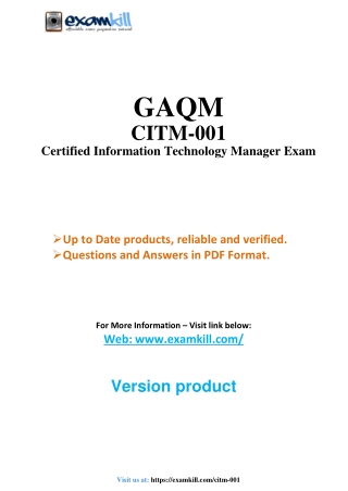 Prepare for Success in the CITM-001 Exam: Certified IT Manager