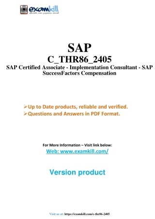 Prepare for Success in the C_THR86_2405 Exam: SAP SuccessFactors Compensation