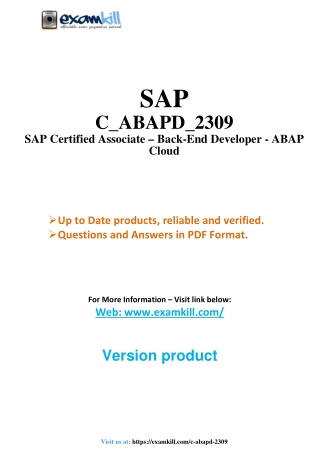 Prepare for Success in the C_ABAPD_2309 Exam: SAP ABAP Development for SAP HANA