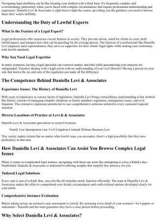 Just How Daniella Levi & Associates Can Help You Browse Facility Legal Issues