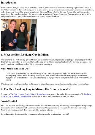 How to Channel Your Inner Miami: Tips from the Best Looking Guy