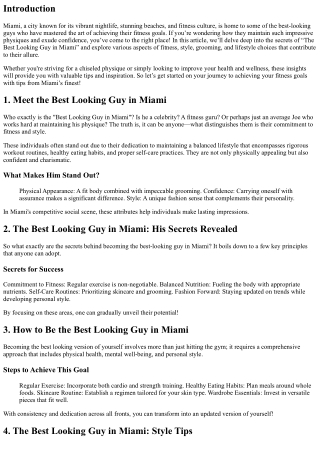 Fitness Goals: Achieve Them with Tips from Miami’s Finest