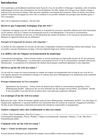 Sites web et empreinte écologique : état des lieux