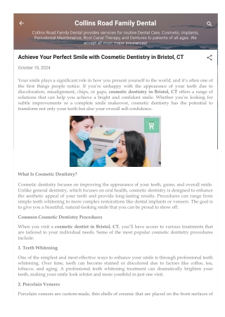 Achieve Your Perfect Smile with Cosmetic Dentistry in Bristol, CT