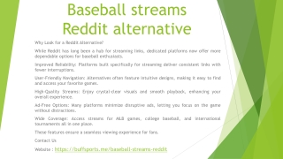 Baseball streams Reddit alternative