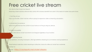 Free cricket live stream