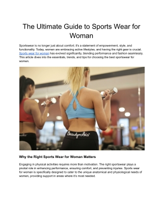 The Ultimate Guide to Sports Wear for Woman