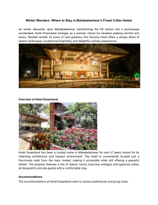 Winter Wonders_ Where to Stay in Mahabaleshwar’s Finest 5-Star Hotels