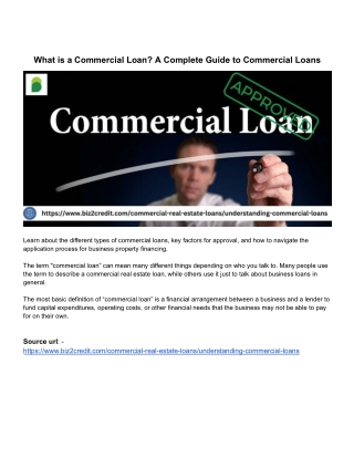 What is a Commercial Loan? A Complete Guide to Commercial Loans