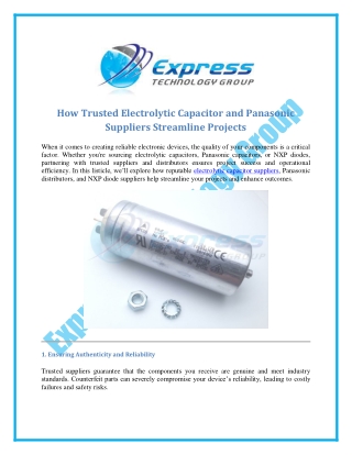 Electrolytic Capacitor Distributors