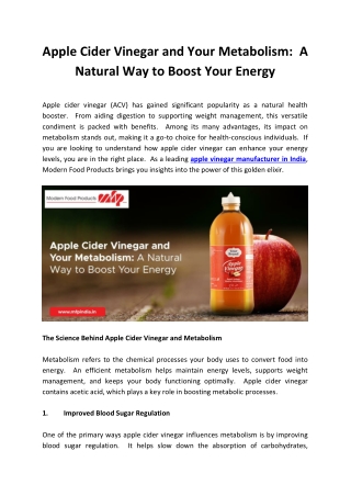 Apple Cider Vinegar and Your Metabolism_ A Natural Way to Boost Your Energy