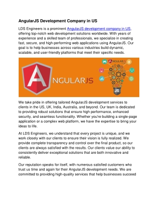 AngularJS Development Company in US