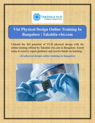 Vlsi Physical Design Online Training In Bangalore | Takshila-vlsi.com