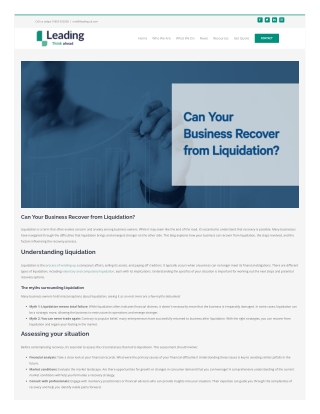 Can Your Business Recover from Liquidation?