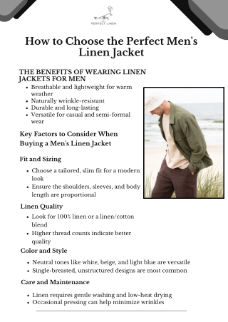 How to Choose the Perfect Men's Linen Jacket