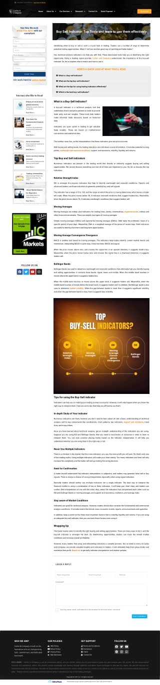 Buy Sell Indicator: Top Tools and learn to use them effectively
