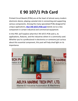 E 90 107 1 Pcb Card