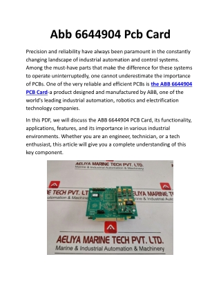 Abb 6644904 Pcb Card