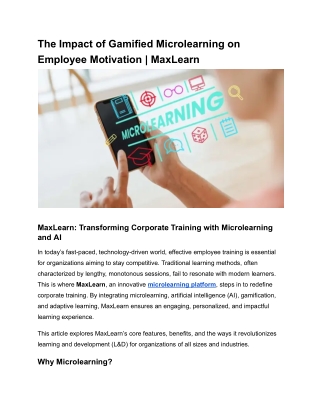 The Impact of Gamified Microlearning on Employee Motivation _ MaxLearn