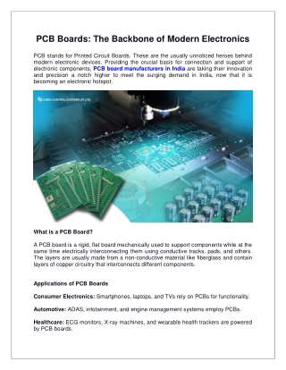 PCB Boards The Backbone of Modern Electronics