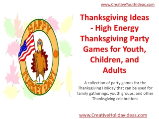 Thanksgiving Ideas - High Energy Thanksgiving Party Games fo