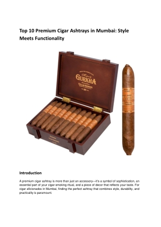 Top 10 Premium Cigar Ashtrays in Mumbai_ Style Meets Functionality