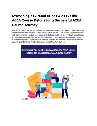 Everything You Need to Know About the ACCA Course Details for a Successful ACCA Course Journey