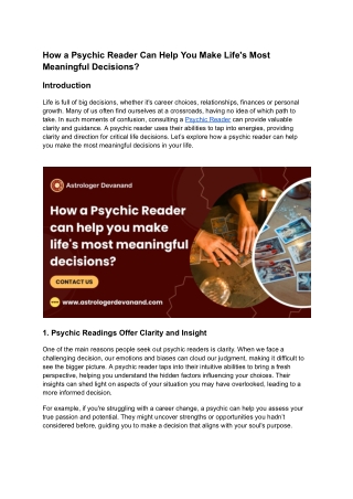 How a Psychic Reader Can Help You Make Life's Most Meaningful Decisions_