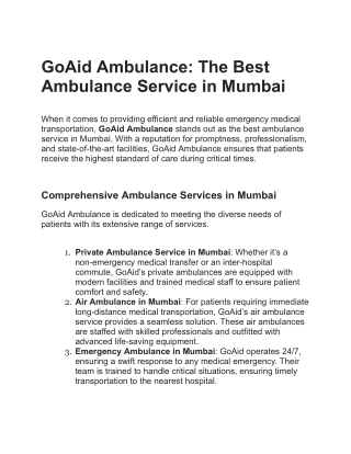 GoAid Ambulance_ The Best Ambulance Service in Mumbai
