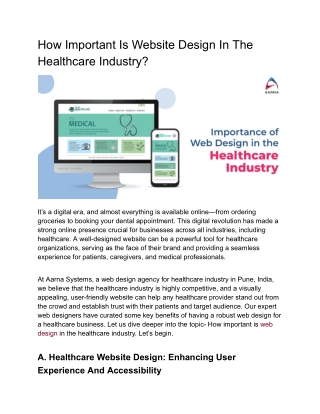 How Important Is Website Design In The Healthcare Industry