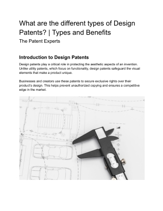 What are the different types of Design Patents? | Types and Benefits