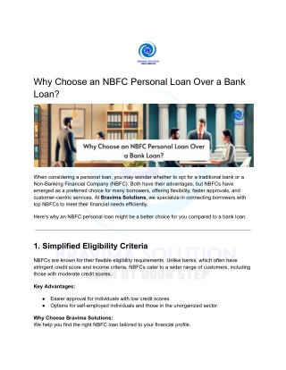 Why Choose an NBFC Personal Loan Over a Bank Loan