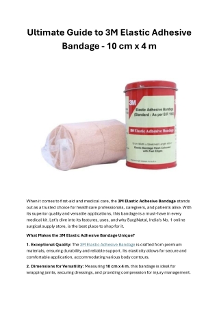 Ultimate Guide to 3M Elastic Adhesive Bandage - 10 cm x 4 m