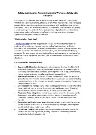 Transform Your Safety Audits with the Ultimate Android App