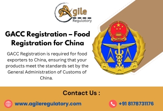 GACC Registration – Food Registration for China