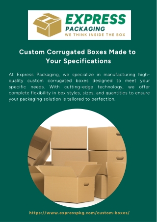 Reliable Custom Corrugated Shipping Boxes by Express Packaging