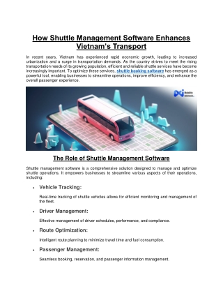 How Shuttle Management Software Enhances Vietnam’s Transport
