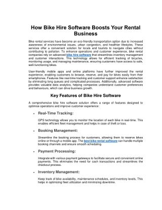 How Bike Hire Software Boosts Your Rental Business