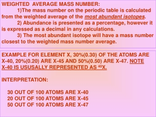 WEIGHTED AVERAGE MASS NUMBER: