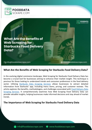 Benefits of Web Scraping for Starbucks Food Delivery Data