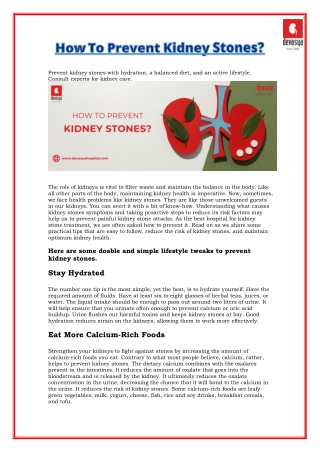 How To Prevent Kidney Stones