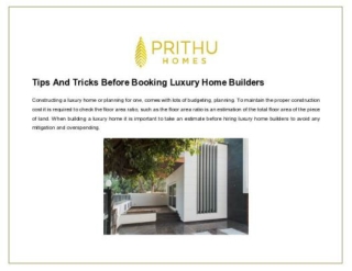 Tips And Tricks Before Booking Luxury Home Builders