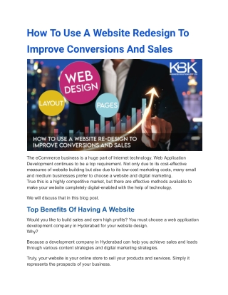 How To Use A Website Redesign To Improve Conversions And Sales