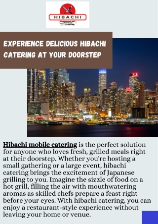 Hibachi Mobile Catering for Memorable Events  Hibachi With Us