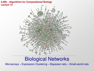 6.096 – Algorithms for Computational Biology Lecture 12